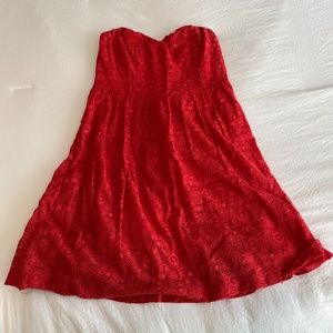 Pins and Needles Strapless Crochet Dress